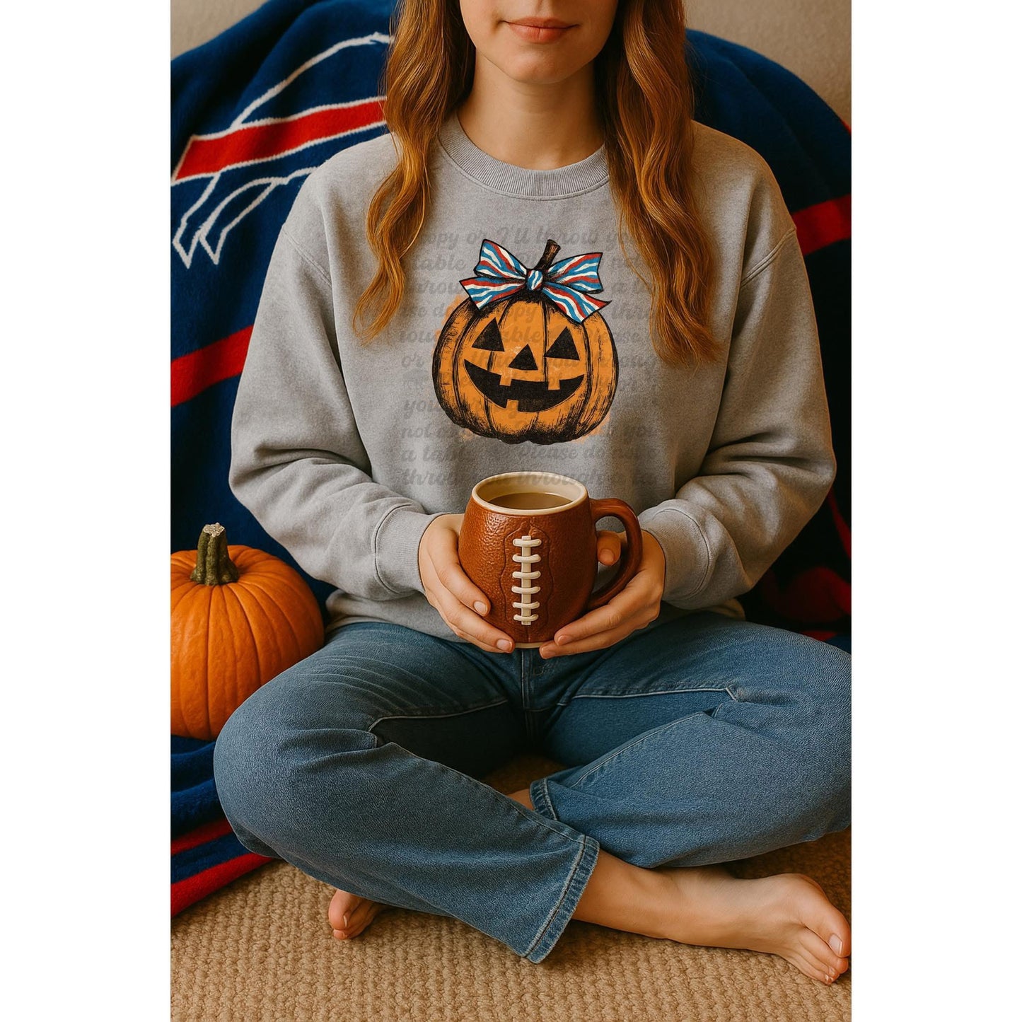 Pumpkin Football Bow