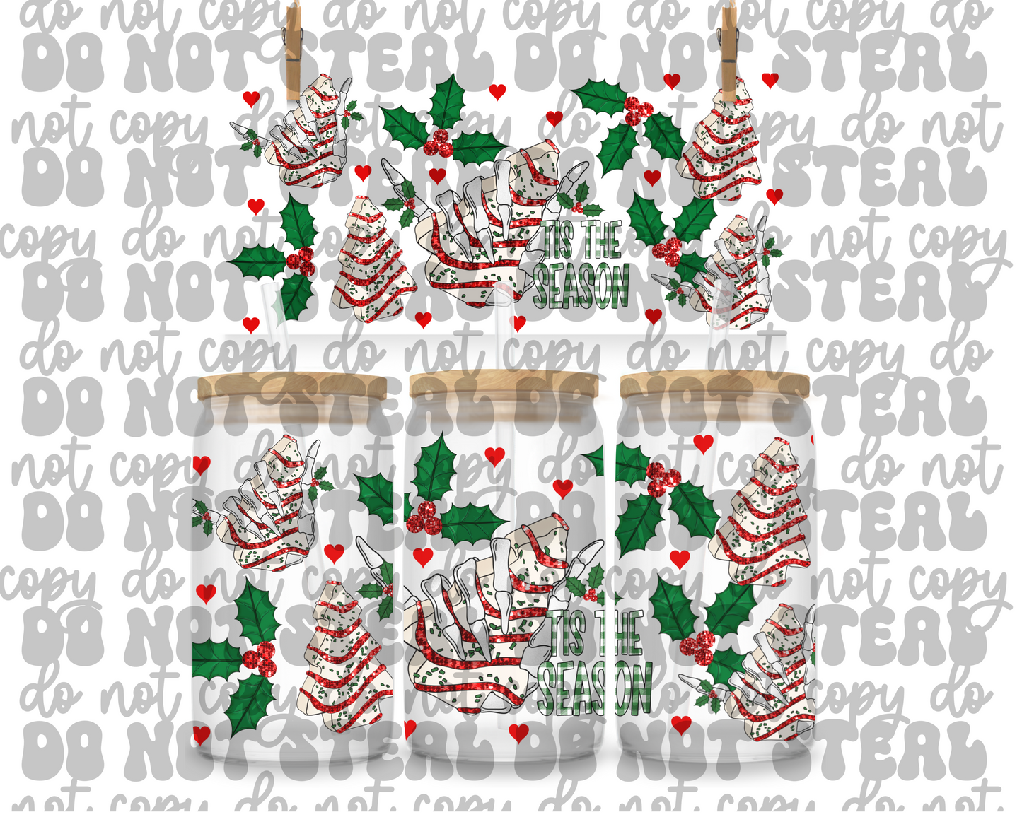 Tis The Season 16oz UV DTF Cup Wrap