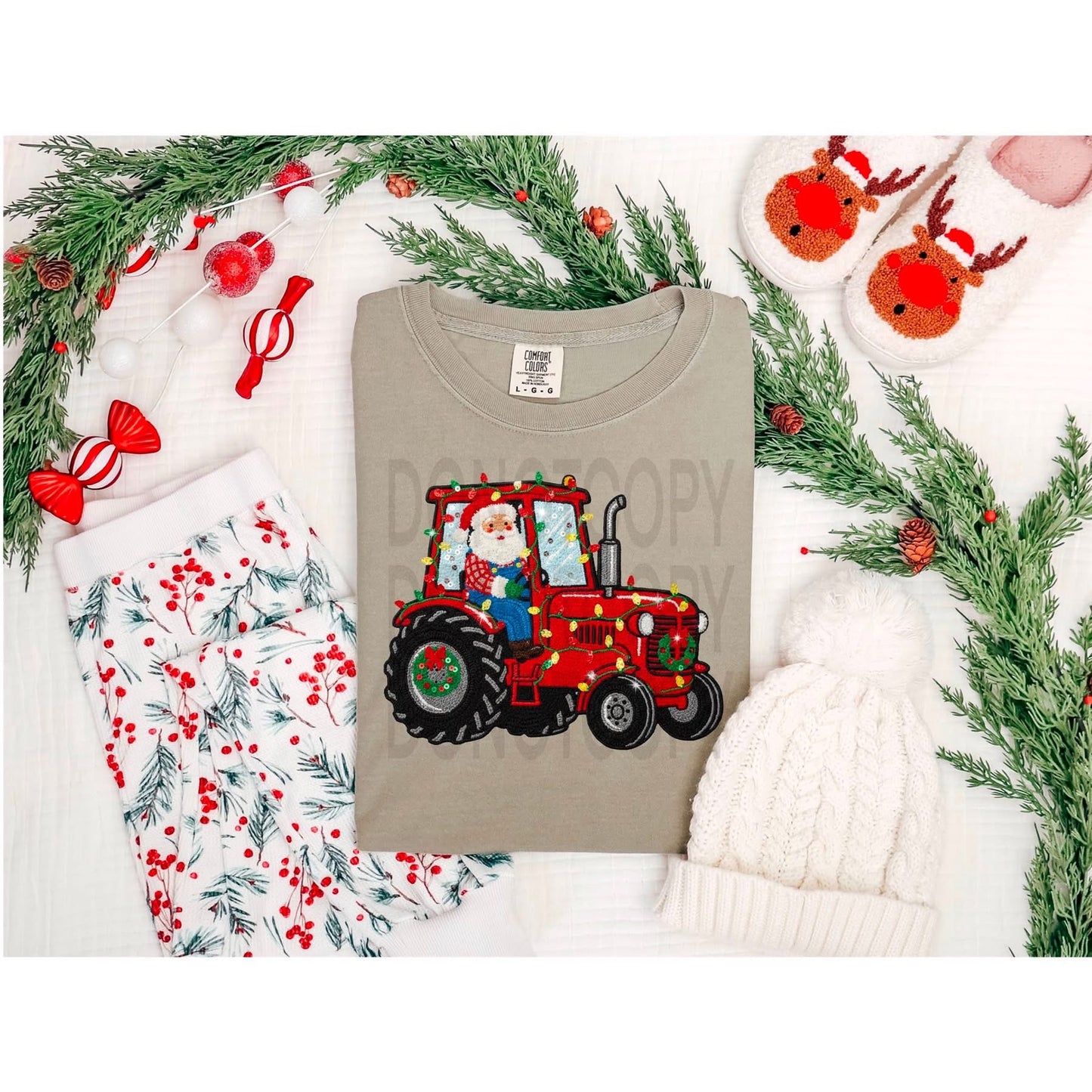 Faux Patch Christmas Tractor