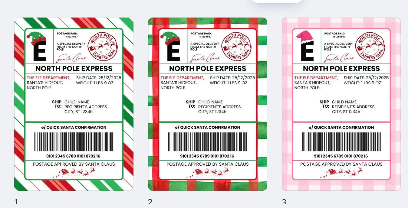 X-mas Shipping Labels