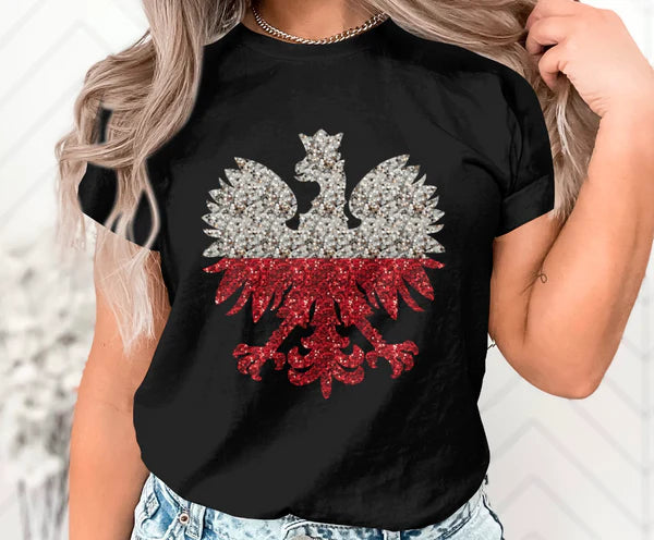 Polish Falcon Red And White Faux Sequin