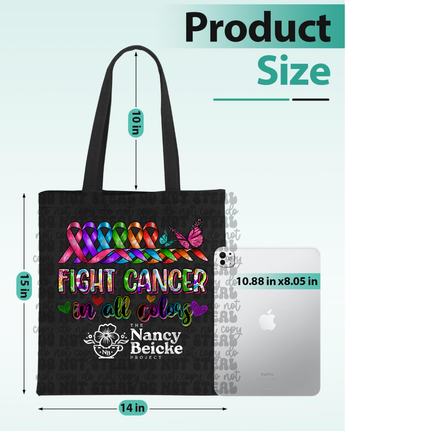 Fight For Cancer Ribbon Tote Bag