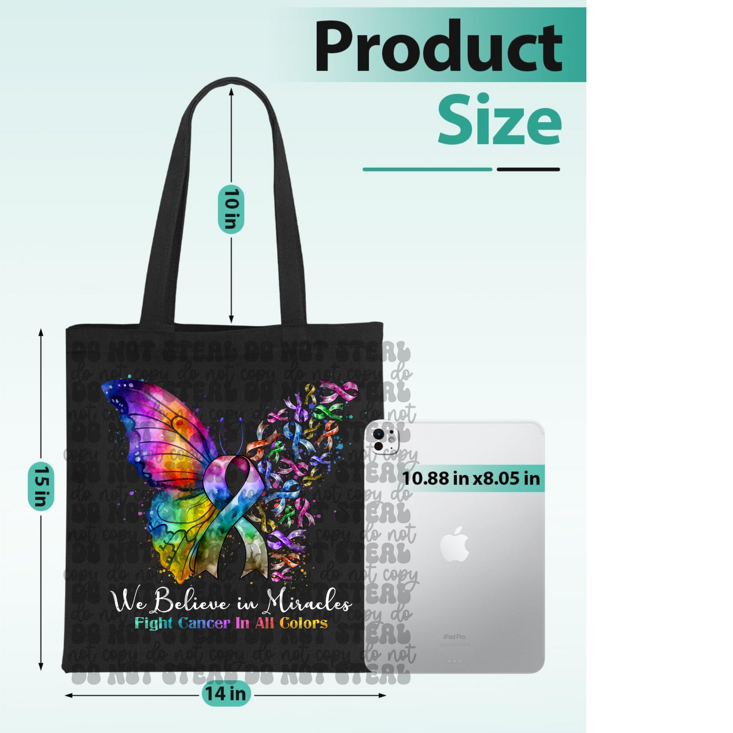 Fight For Cancer Butterfly Tote Bag