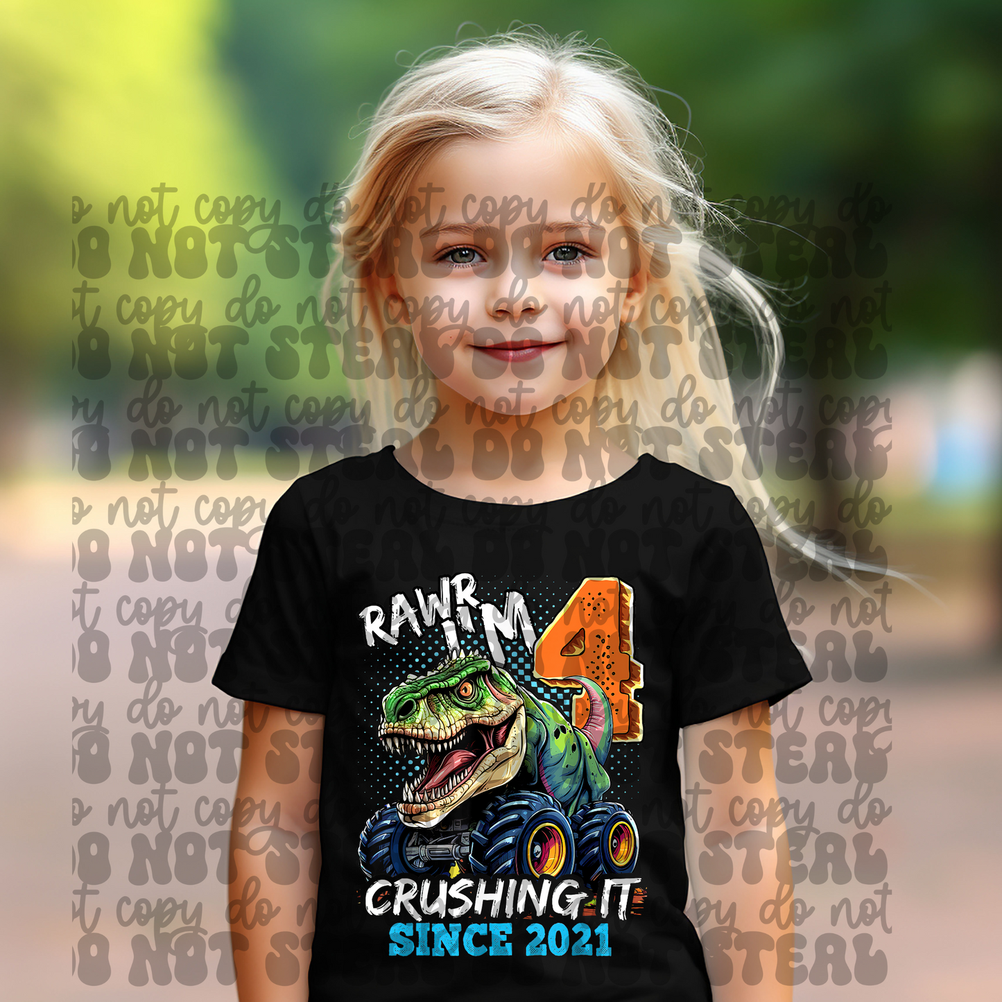 Rawr I'm 4 And Crushing It Short Sleeve