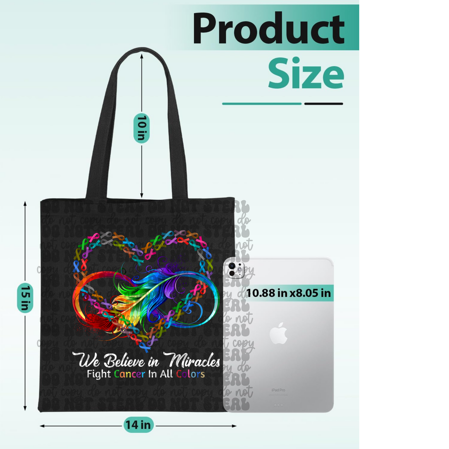Fight For Cancer Infinity Tote Bag