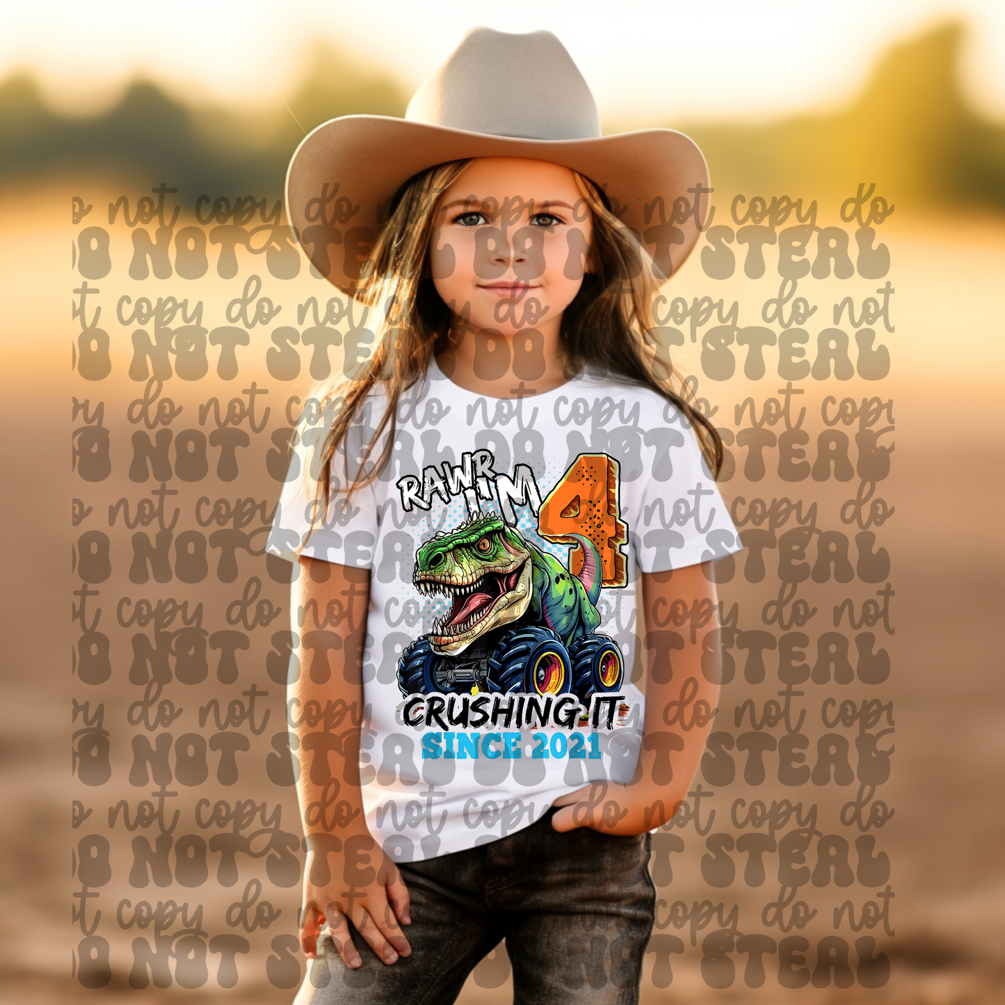 Rawr I'm 4 And Crushing It Short Sleeve