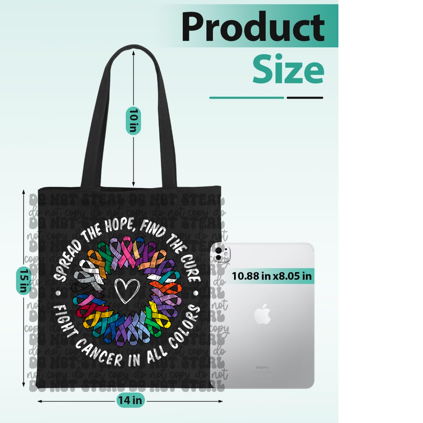Fight For Cancer Ribbon Circle Tote Bag