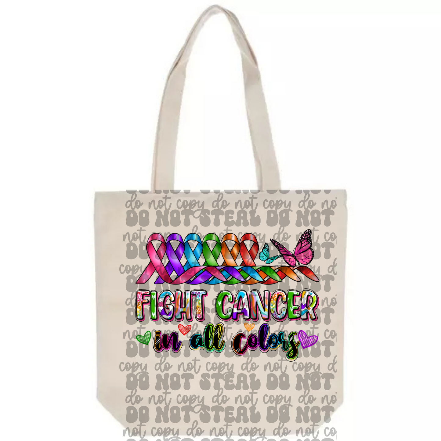 Fight For Cancer Ribbon Tote Bag