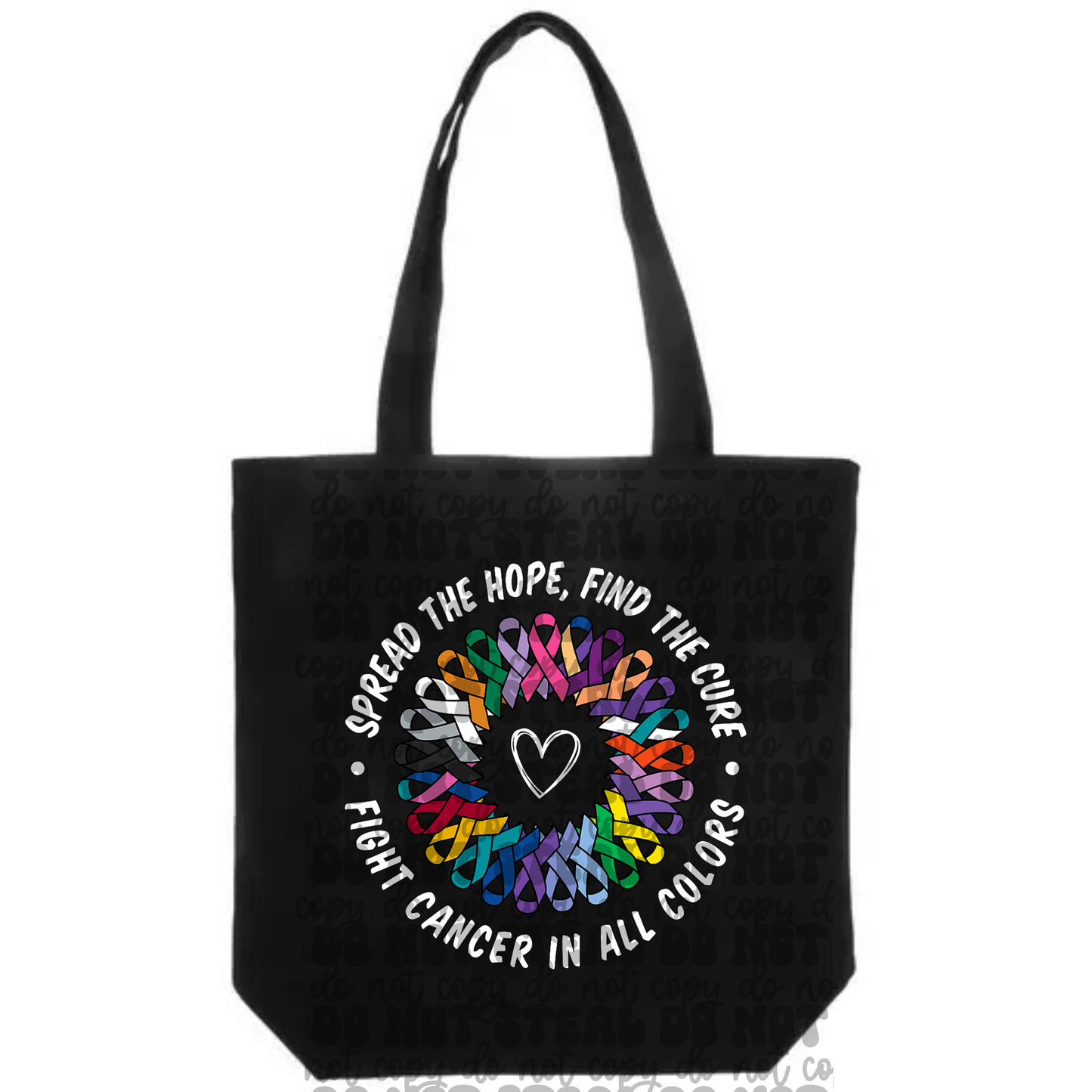 Fight For Cancer Ribbon Circle Tote Bag