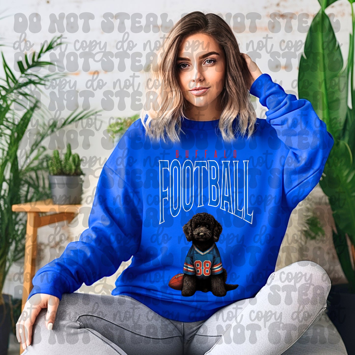 Buffalo Football Black Golden Doodle