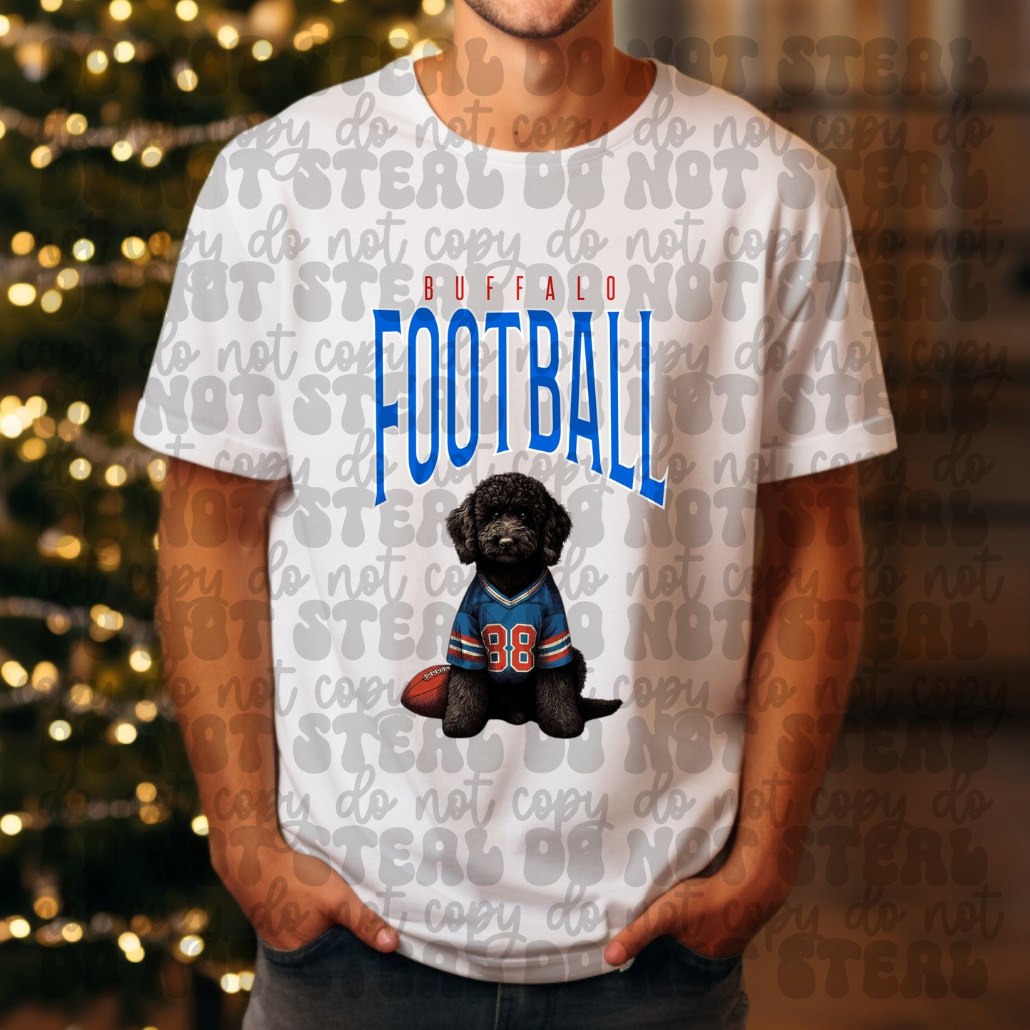 Buffalo Football Black Golden Doodle