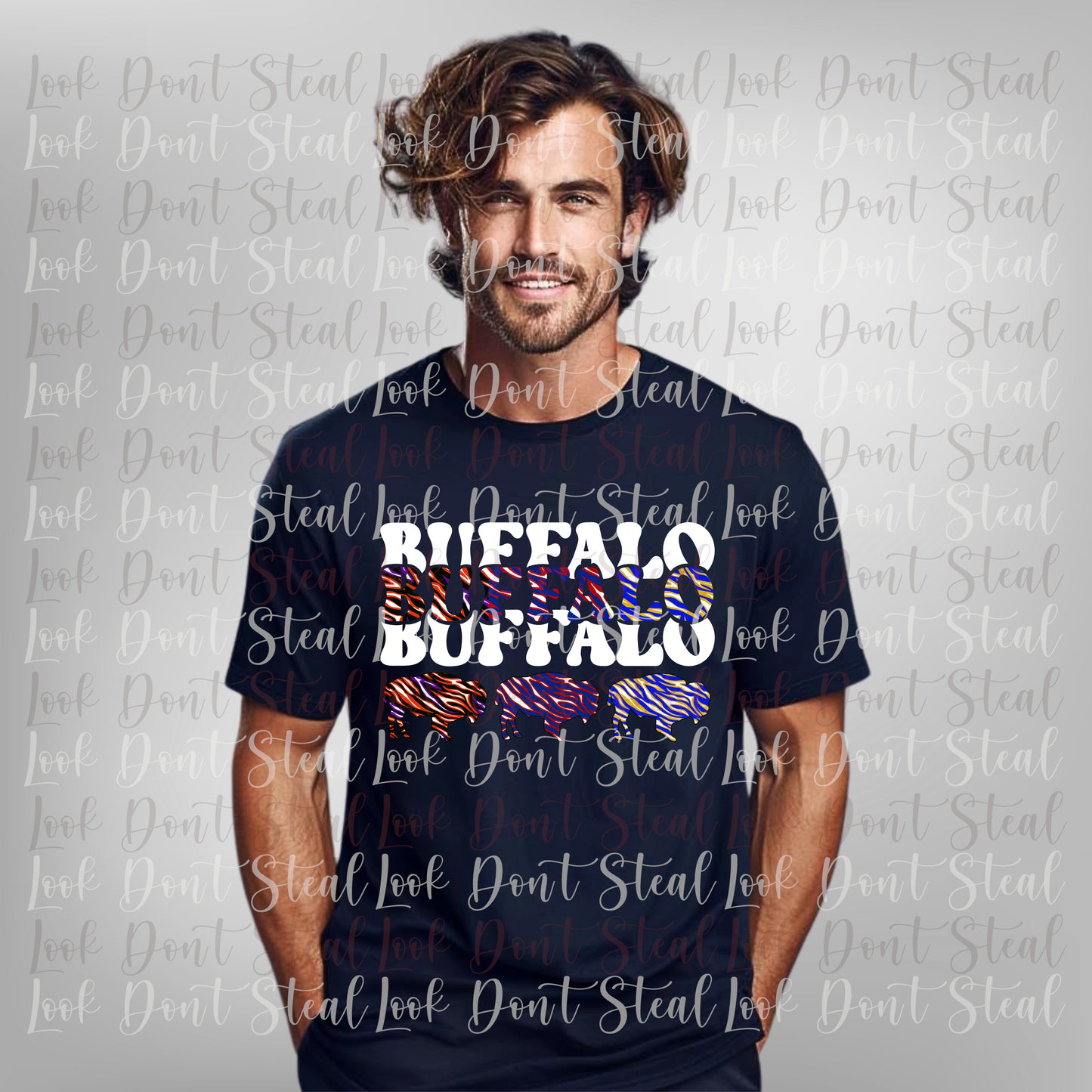 Buffalo 3 Buffalos White