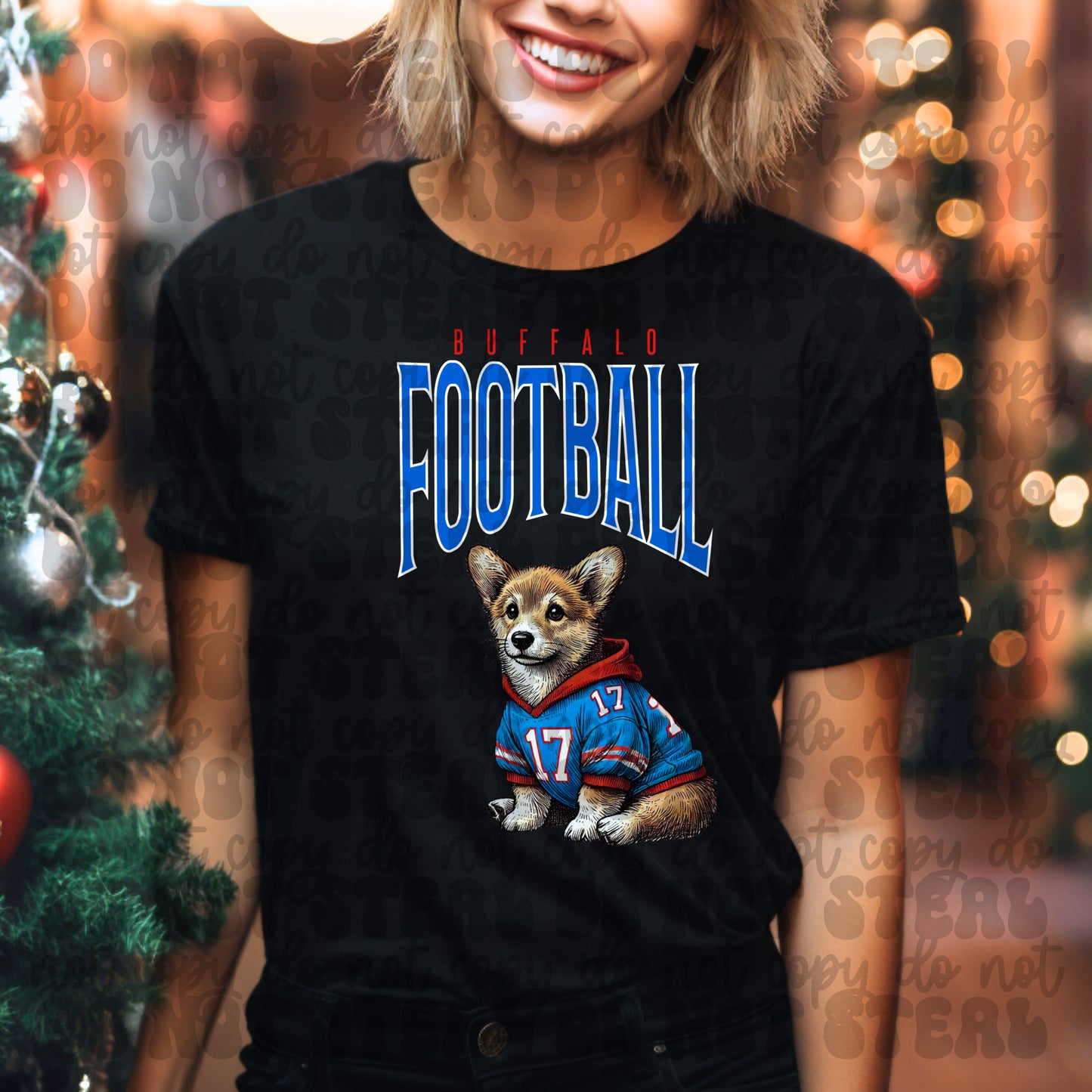 Buffalo Football Corgi Jess