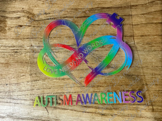 Autism Awareness Heart Infinity Decal