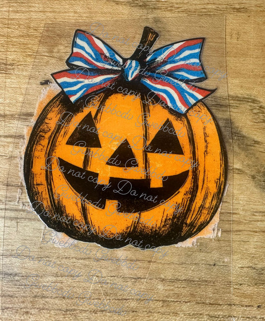 Pumpkin Football Bow Decal