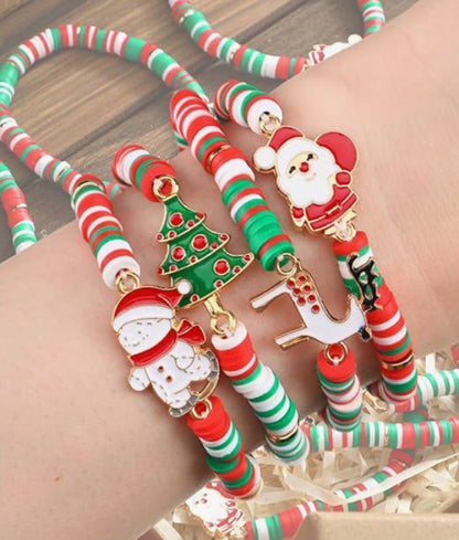 Christmas Polymer Clay Bracelet