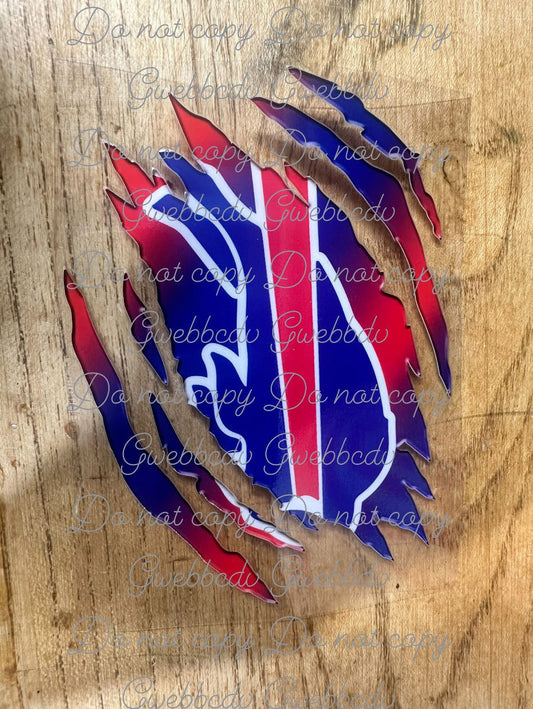 Ripped Football Decal
