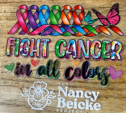 Fight For Cancer Ribbon With Logo Decal
