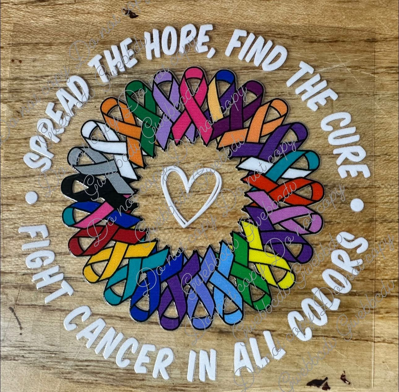 Fight Cancer Ribbons Circle Decal