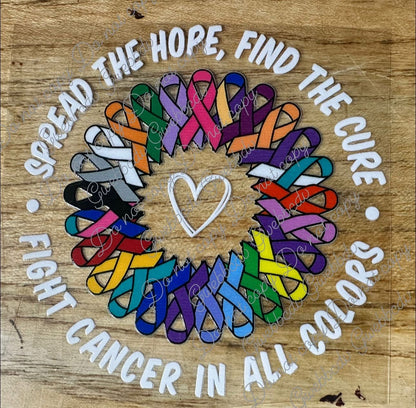 Fight Cancer Ribbons Circle Decal