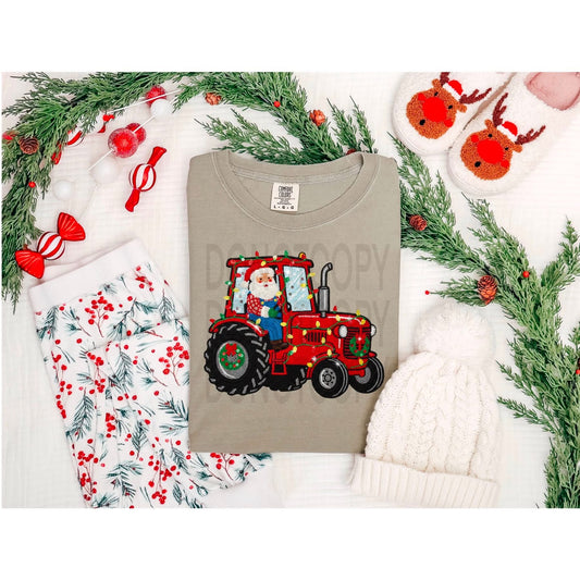 Faux Patch Christmas Tractor
