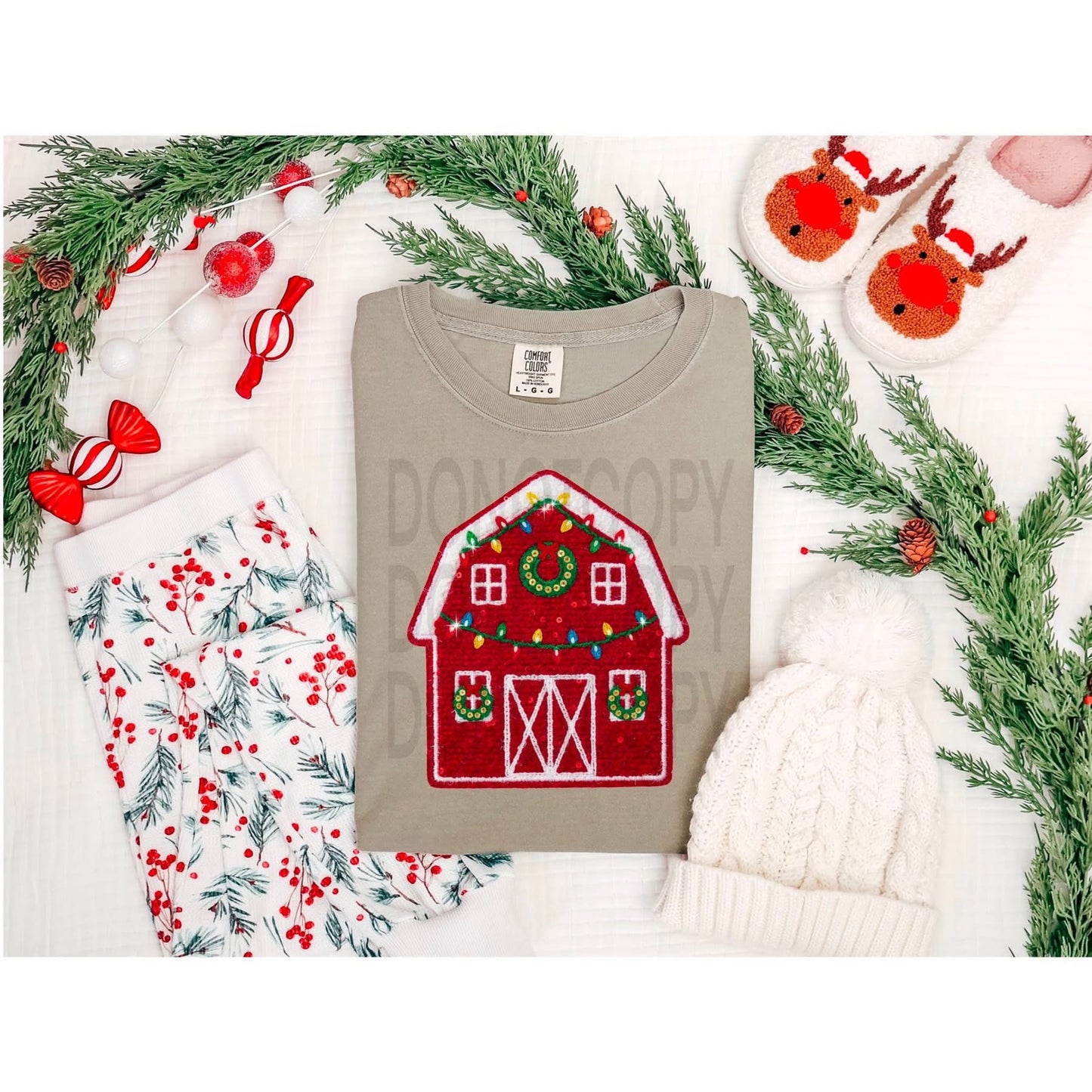 Faux Patch Christmas Barn