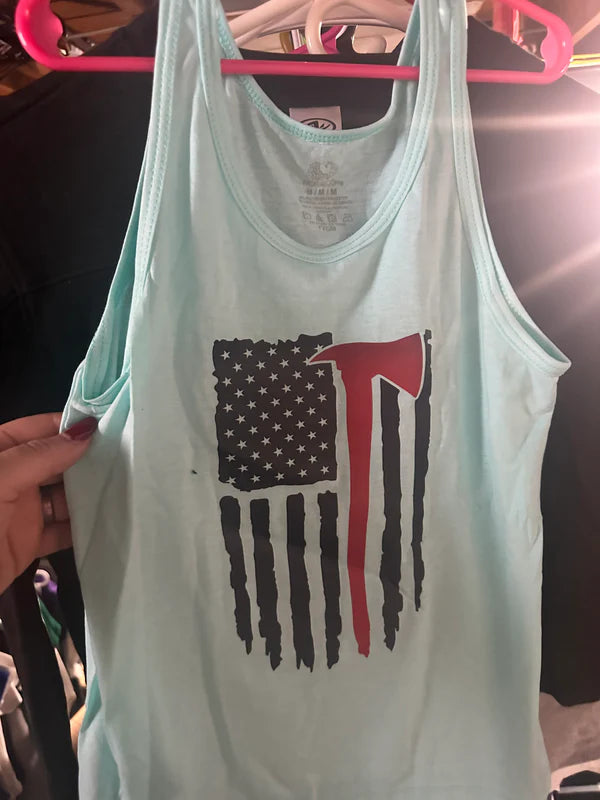 Firefighter Flag Tank Top