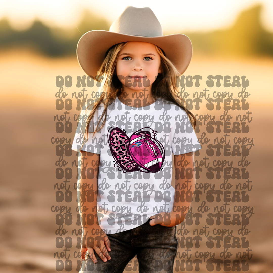 Heart Football Ribbon