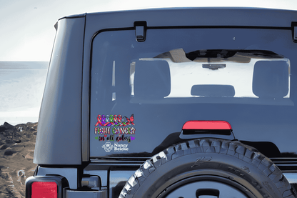 Fight For Cancer Ribbon With Logo Decal