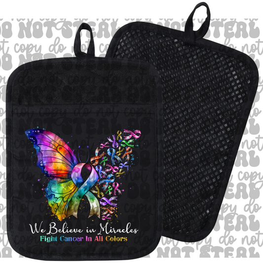 Fight For Cancer Butterfly Pot Holder