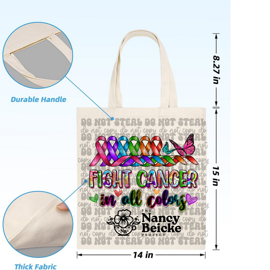Fight For Cancer Ribbon Tote Bag