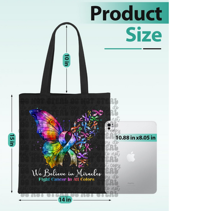 Fight For Cancer Butterfly Tote Bag