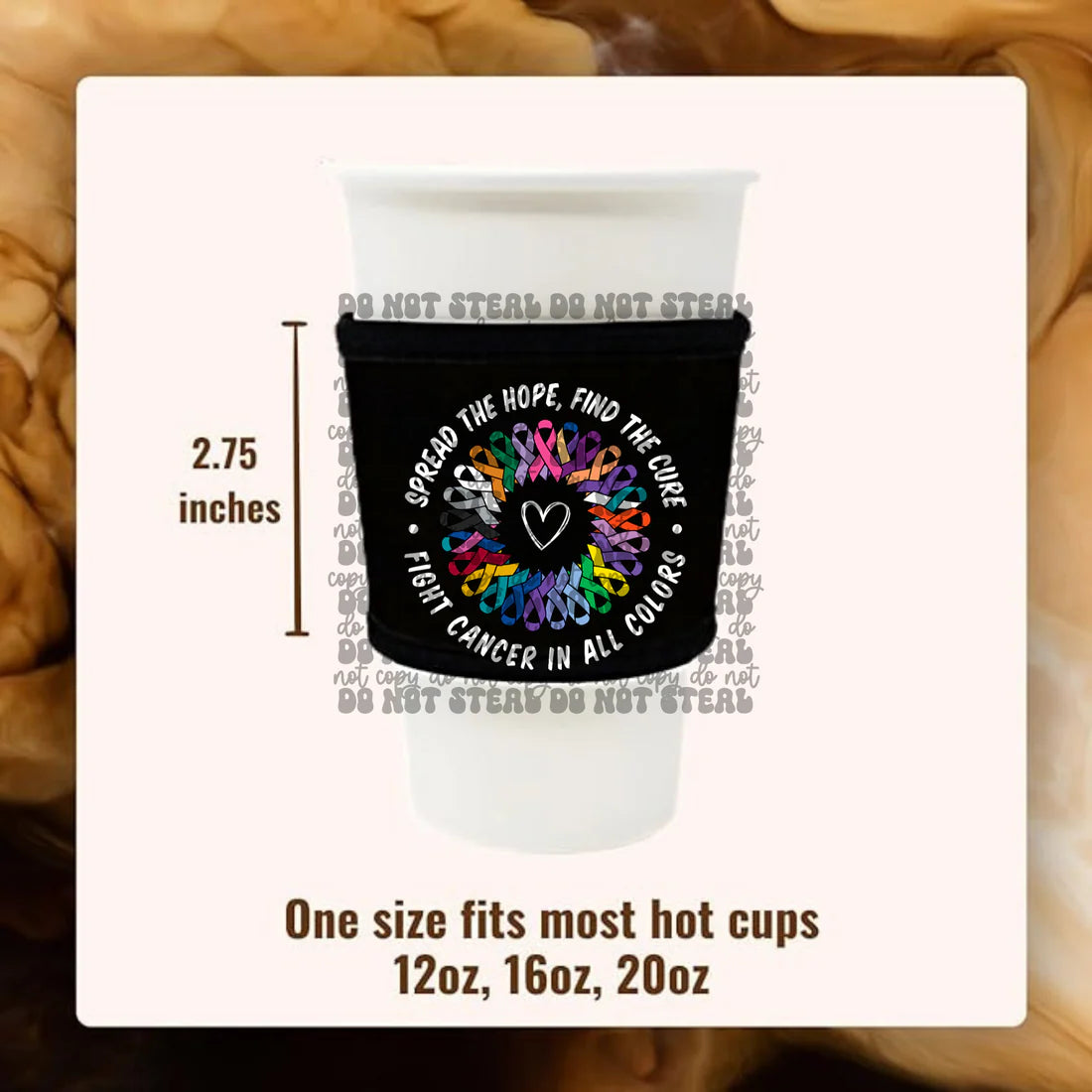 Fight For Cancer Ribbon Circle Koozie