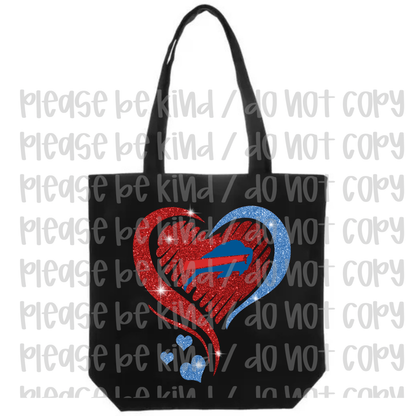 Faux Glitter Bills Heart Tote Bag