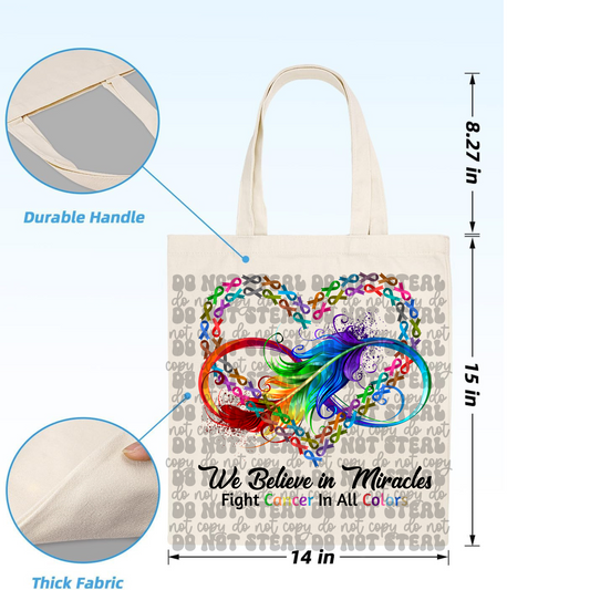 Fight For Cancer Infinity Tote Bag