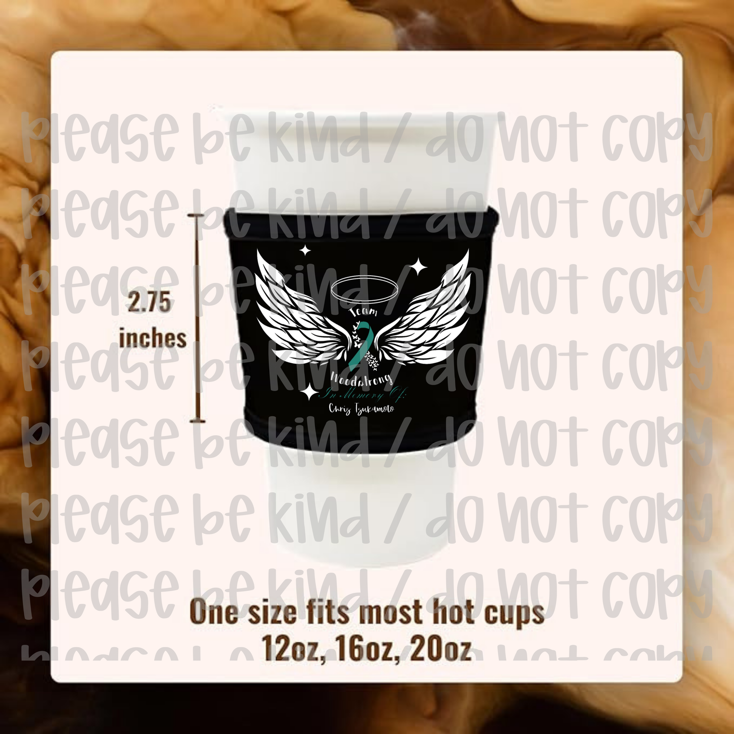 Team Woodstrong With Wings Koozie