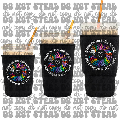Fight For Cancer Ribbon Circle Koozie