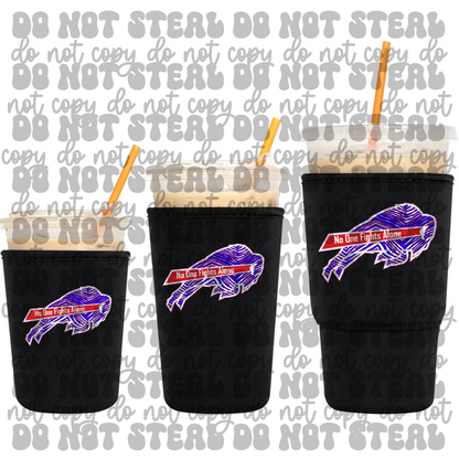 No One Fights Alone Buffalo Koozie