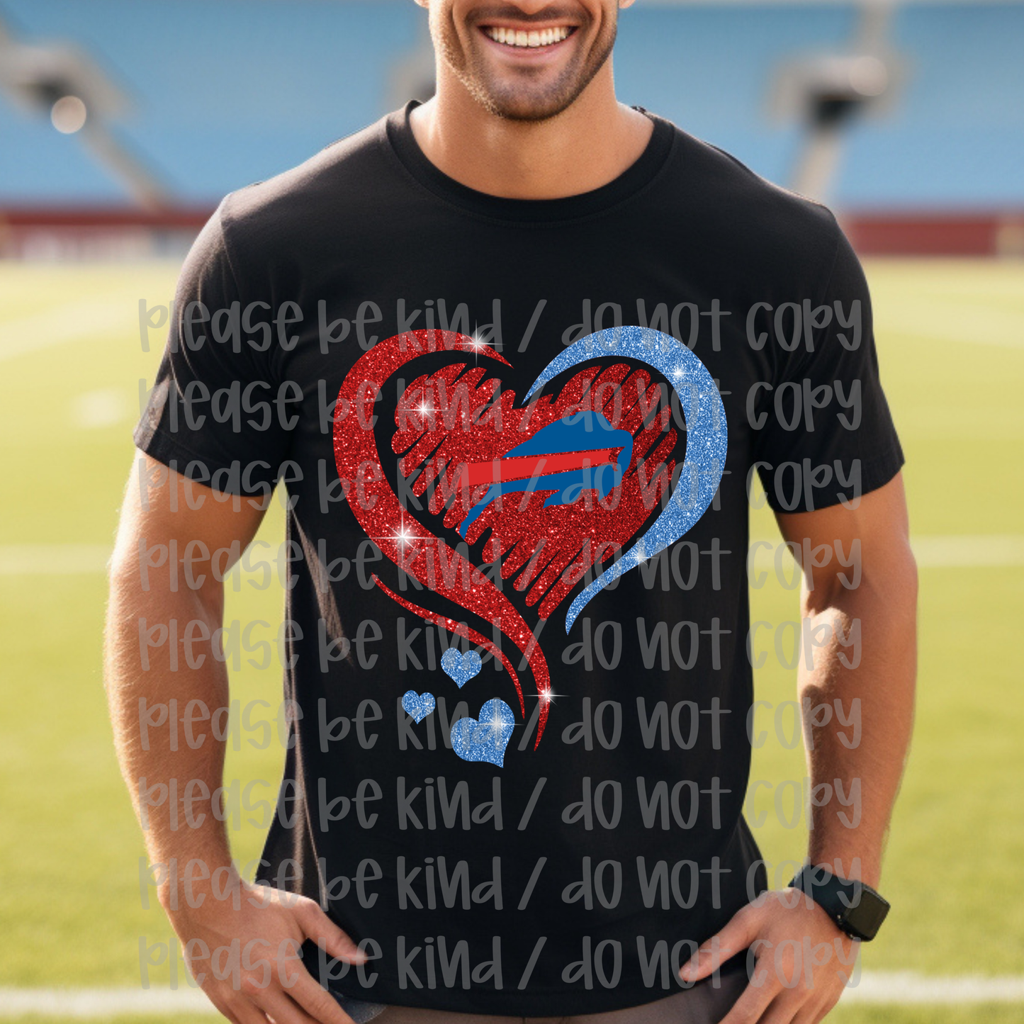 Faux Glitter Bills Heart