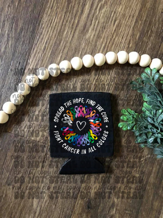 Fight For Cancer Ribbon Circle Koozie
