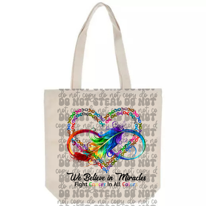 Fight For Cancer Infinity Tote Bag