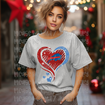 Faux Glitter Bills Heart