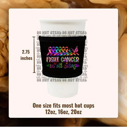 Fight For Cancer Ribbons Koozie