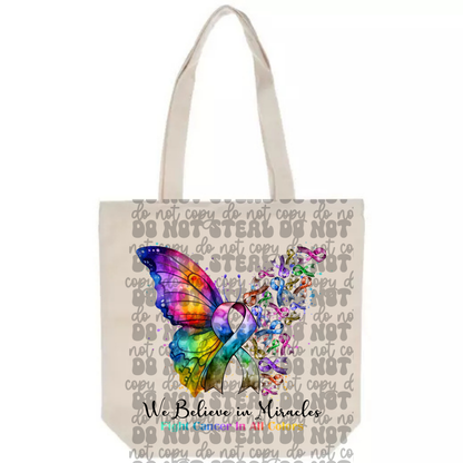 Fight For Cancer Butterfly Tote Bag