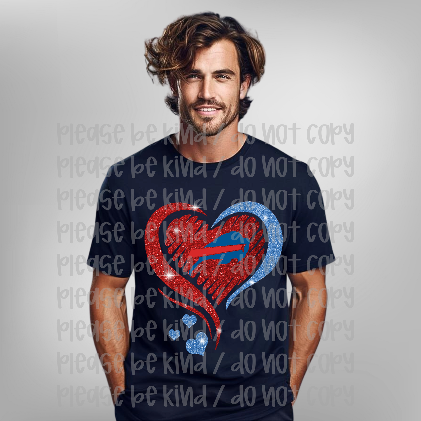 Faux Glitter Bills Heart