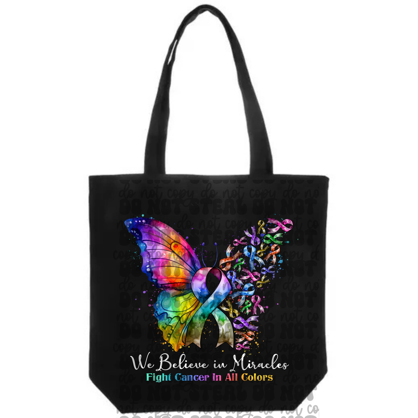 Fight For Cancer Butterfly Tote Bag