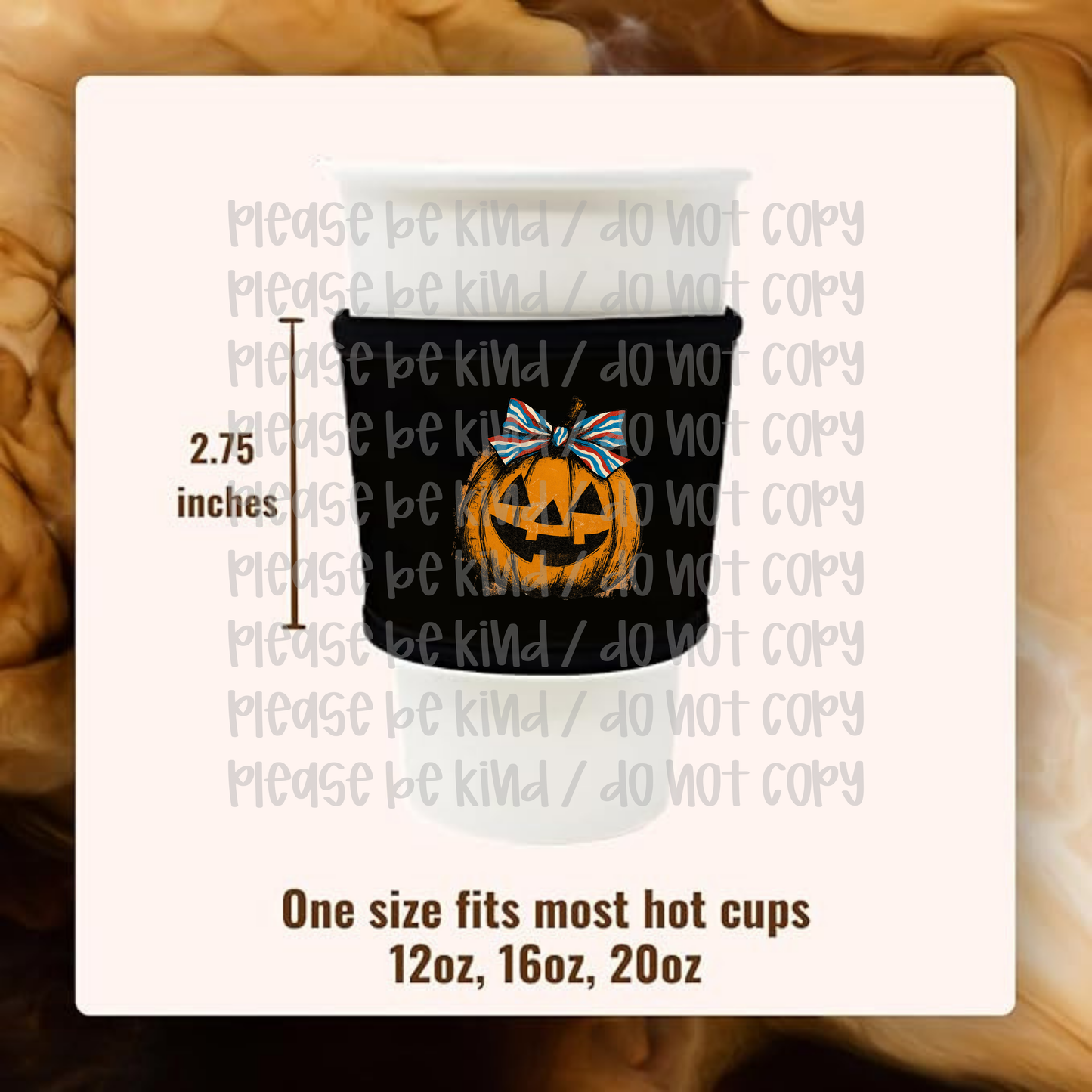 Pumpkin Football Bow Koozie