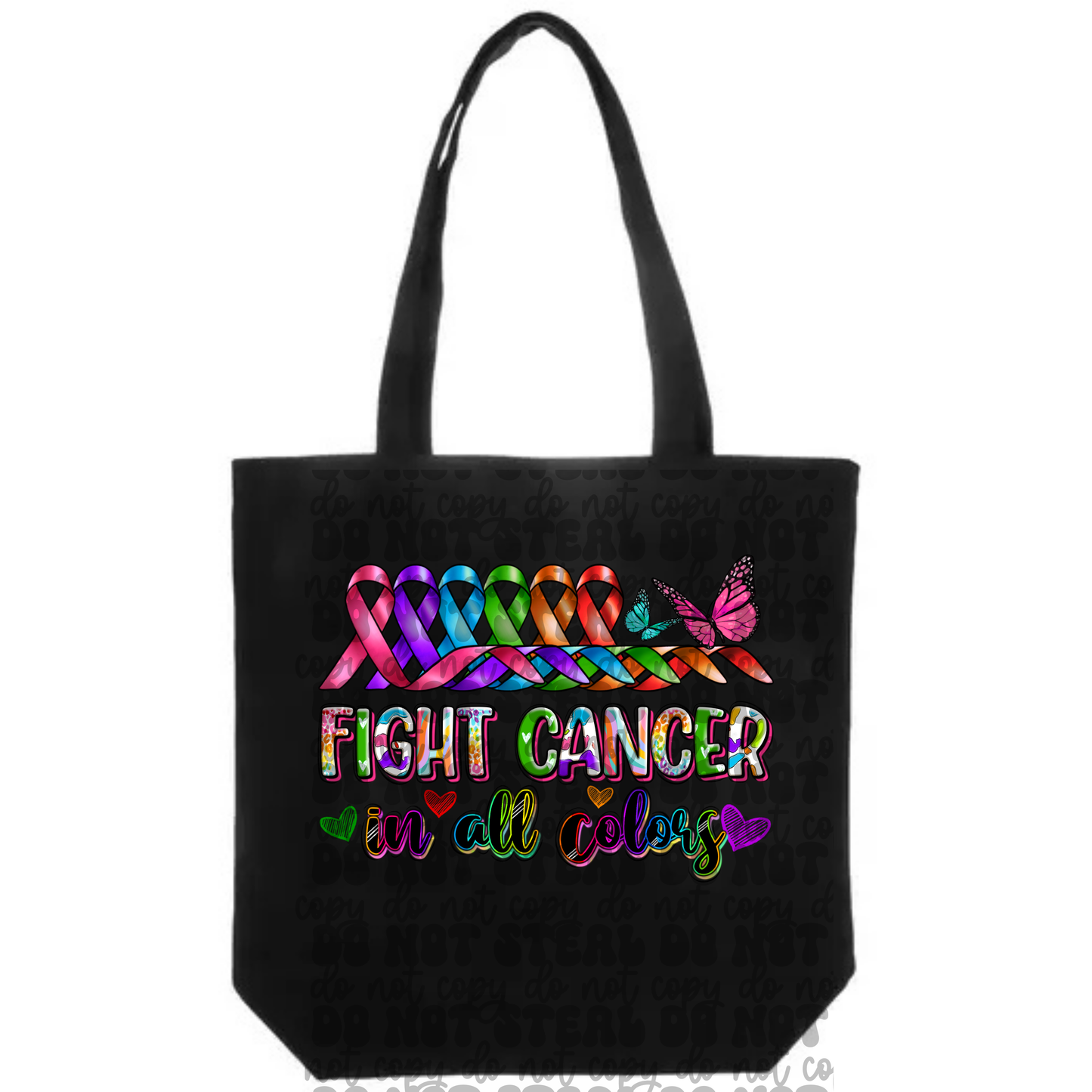 Fight For Cancer Ribbon Tote Bag