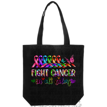 Fight For Cancer Ribbon Tote Bag