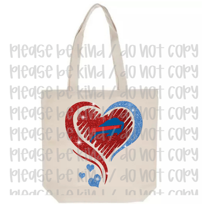 Faux Glitter Bills Heart Tote Bag